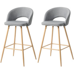 Tabouret de bar scandinave en tissu (lot de 2) Santos