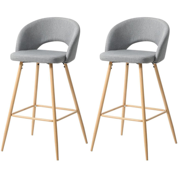 Tabouret de bar scandinave en tissu (lot de 2) Santos