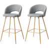 Tabouret de bar scandinave en tissu (lot de 2) Santos