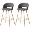 Tabouret de bar scandinave en tissu (lot de 2) Santos