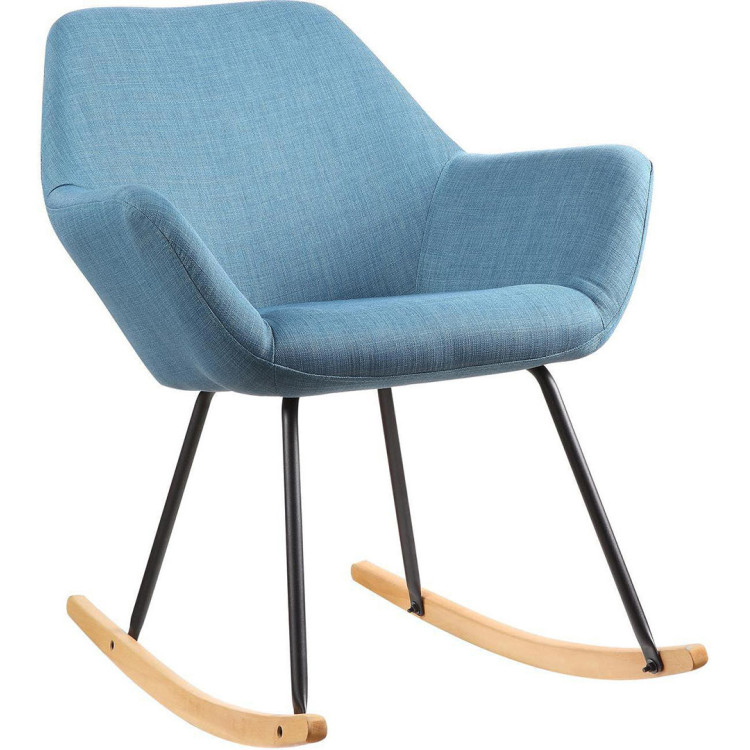 Fauteuil rocking chair scandinave en tissu Babylone