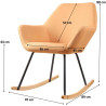 Fauteuil rocking chair scandinave en tissu Babylone