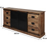 Buffet/bahut industriel 200 cm en bois de manguier massif Floa