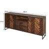 Buffet/bahut 200 cm style vintage en acacia massif Halliwel