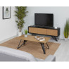 Meuble TV 160 cm style scandinave en bois massif naturel Olympie