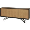 Buffet/bahut 200 cm style scandinave en bois massif naturel Olympie