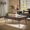 Table basse industrielle en acacia massif gris Alexiane