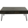 Table basse industrielle en acacia massif gris Alexiane