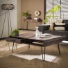 Table basse industrielle en acacia massif gris Alexiane