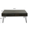 Table basse industrielle en acacia massif gris Alexiane