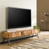 Meuble TV industriel 180 cm en acacia massif naturel Ambre