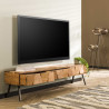 Meuble TV industriel 180 cm en acacia massif naturel Ambre