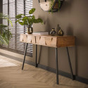 Console industrielle en acacia massif naturel Ambre