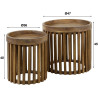 Table d'appoint style nature en bois de manguier massif (lot de 2) Twister