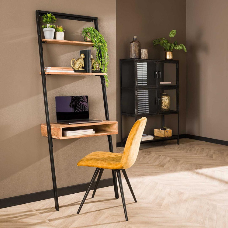 Bureau d'appoint industriel en acacia massif naturel Steffie