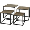 Table basse industrielle en métal et bois bronze antique (lot de 4) Eugenie