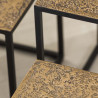 Table basse industrielle en métal et bois bronze antique (lot de 4) Eugenie