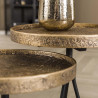 Table d'appoint industrielle en métal et bois bronze antique (lot de 2) Eugenie
