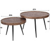 Table basse industrielle ronde en métal et bois bronze antique (lot de 2) Eugenie