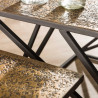 Table basse industrielle carrée en métal et bois bronze antique (lot de 2) Eugenie