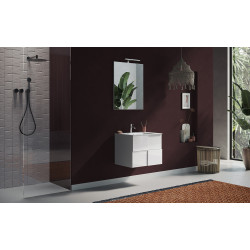 Ensemble de salle de bain moderne blanc brillant Braga