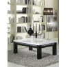 Table basse rectangulaire design laquée blanche et noire Doria