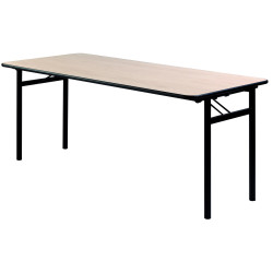Table pliante de collectivité en mélamine coloris hêtre Sylvaine