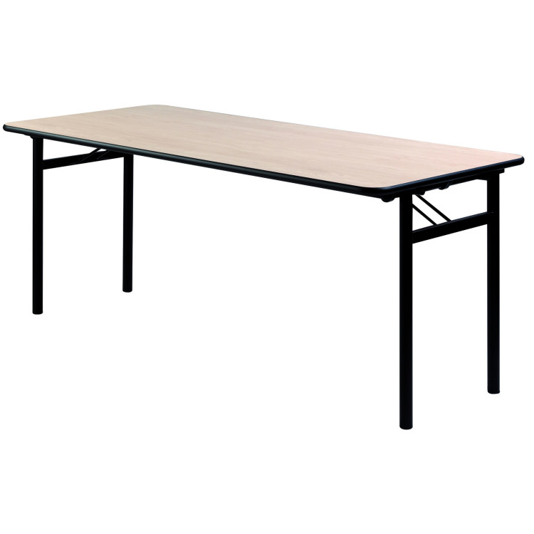 Table pliante de collectivité en mélamine coloris hêtre Sylvaine