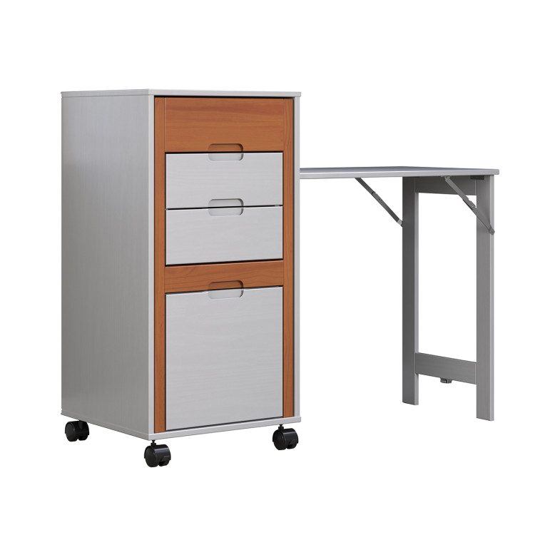 Bureau informatique pliable contemporain en pin massif Costa