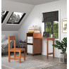 Bureau informatique pliable contemporain en pin massif Costa