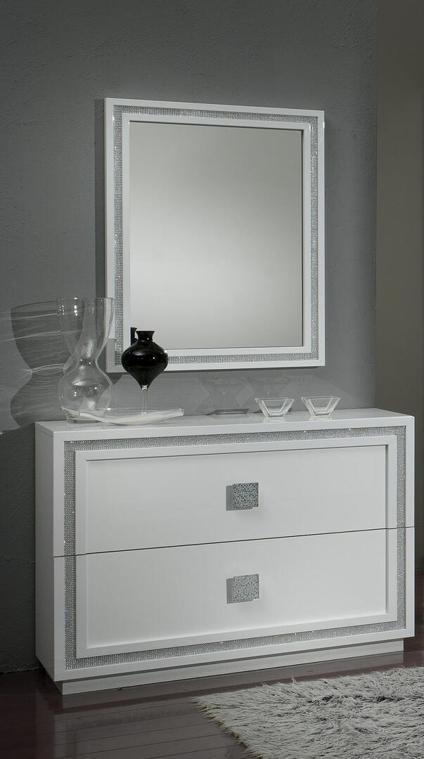 Miroir rectangulaire design laqué blanc Cristalline