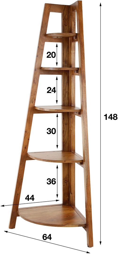 Étagère d'angle en bois de manguier Pattell - SKLUM