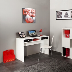 Bureau contemporain blanc/noir Alrik