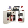 Bureau d'angle informatique contemporain coloris blanc Romane