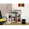 Bureau d'angle informatique contemporain coloris blanc Romane