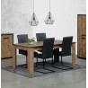 Table de salle à manger style industriel chêne/noir Esterelle