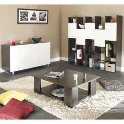 Table basse contemporaine coloris chocolat Fanette