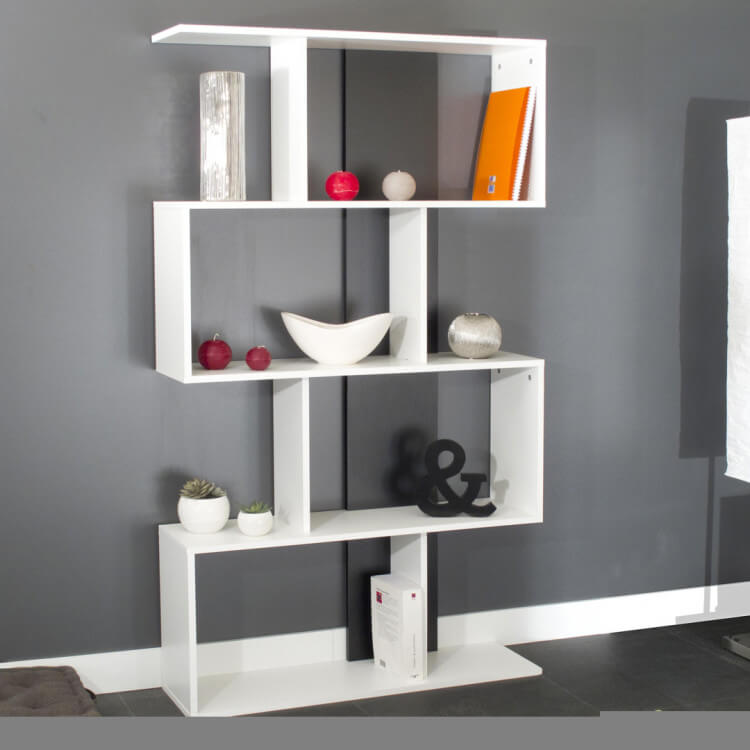 Etagère design coloris blanc/noir Caly