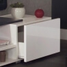 Meuble TV design taupe laqué blanc Paco