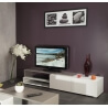 Meuble TV design taupe laqué blanc Declic