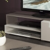 Meuble TV design taupe laqué blanc Declic