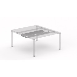 Goulotte double passe-câbles pour bureau bench Lexie