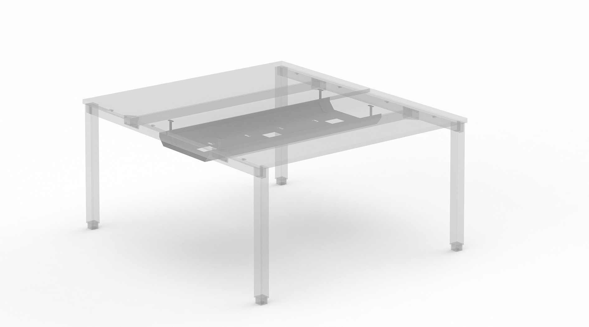 Goulotte double passe-câbles pour bureau bench Lexie