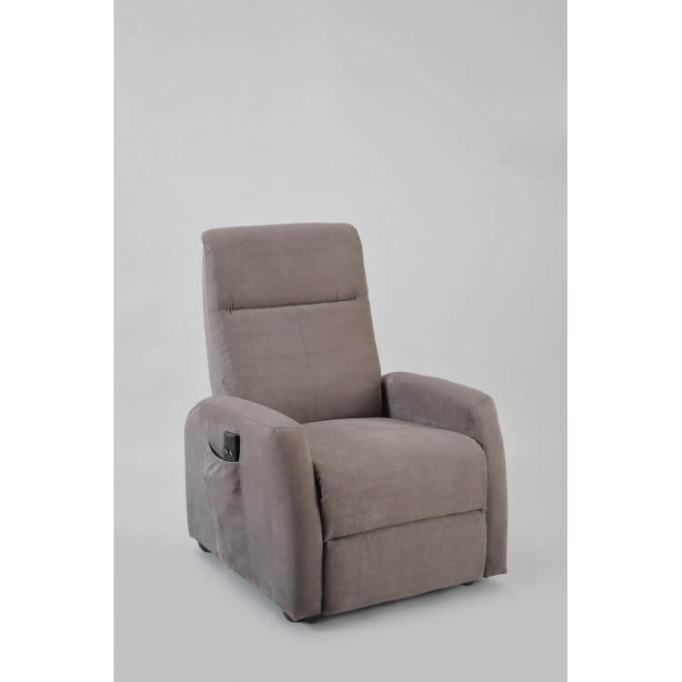 Fauteuil de relaxation électrique en microfibre coloris gris avec releveur et repose-pieds Vivo