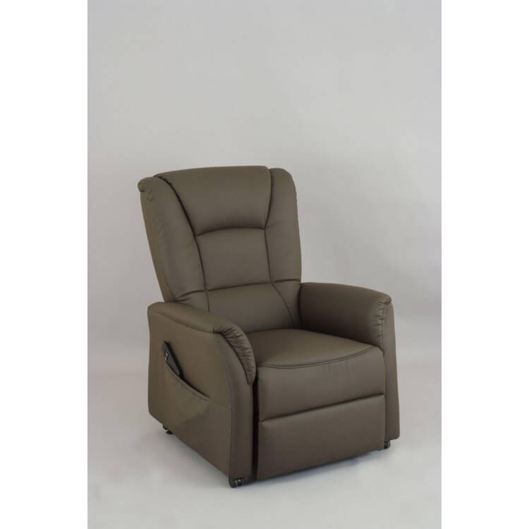 Fauteuil de relaxation éléctrique avec releveur coloris brun Ravenne