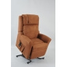 Fauteuil de relaxation électrique avec releveur microfibre coloris caramel Pescara