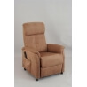 Fauteuil de relaxation électrique avec releveur en microfibre coloris macchiato Marcia