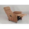 Fauteuil de relaxation électrique avec releveur en microfibre coloris macchiato Marcia