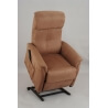 Fauteuil de relaxation électrique avec releveur en microfibre coloris macchiato Marcia