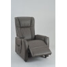 Fauteuil de relaxation électrique avec releveur en cuir coloris brun Brooks